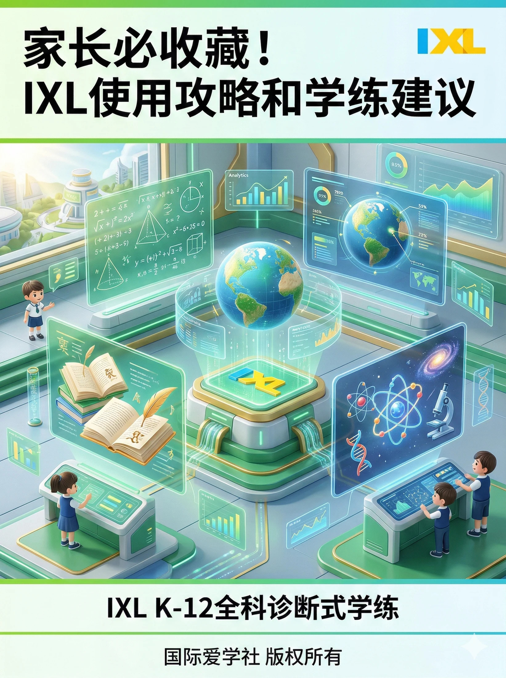北美智能刷题系统 IXL 练习与诊断界面
